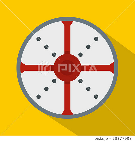 Round shield icon, flat style 28377908