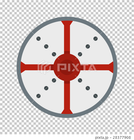 Round shield icon, flat style 28377908