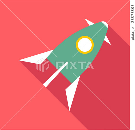 Space rocket icon, flat style 28378303
