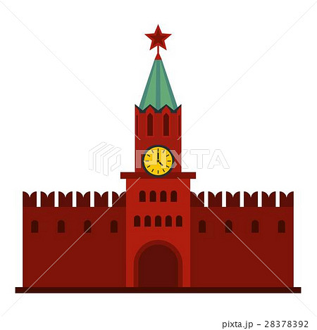 Kremlin icon, flat style 28378392
