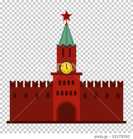 Kremlin icon, flat style 28378392