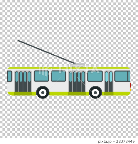 Trolley bus icon, flat style Trolley bus icon, flat style 28378449