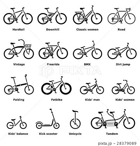 Bicycle Types Icons Set Simple Styleのイラスト素材 2790