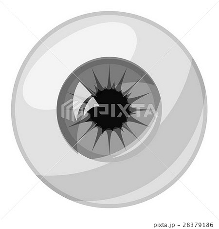 Human eye ball icon, gray monochrome style 28379186