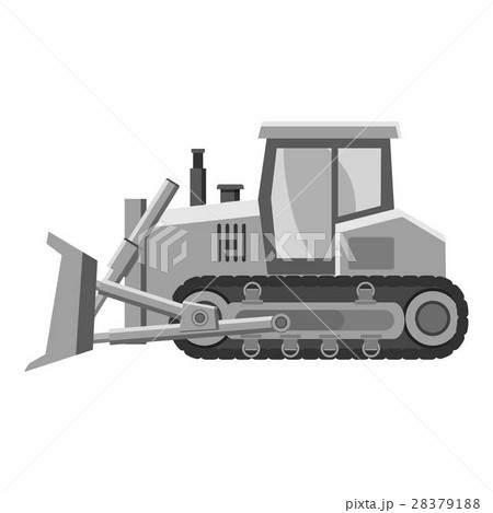 Bulldozer Icon Gray Monochrome Styleのイラスト素材 2791