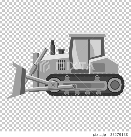 Bulldozer Icon Gray Monochrome Styleのイラスト素材 2791