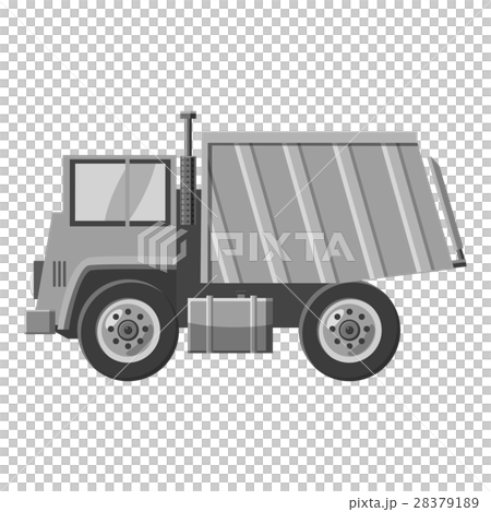 Dump truck icon, gray monochrome style 28379189