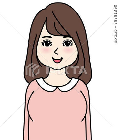 女性　笑顔　太め 28381390
