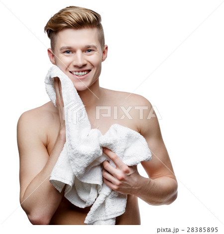 Young shirtless man isolated on white Young shirtless man isolated on white 28385895