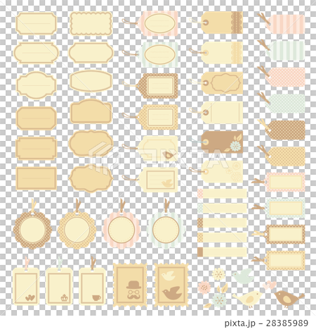 ナチュラル系のタグとラベルのイラスト素材 2859