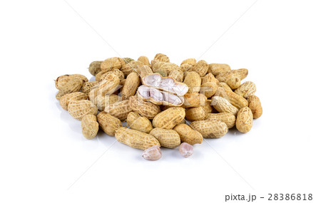 groundnuts (peanut)  on white background 28386818