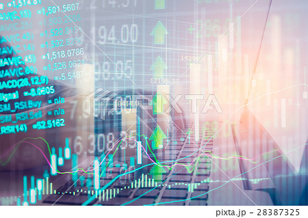 Stock market indicator and financial data view  28387325