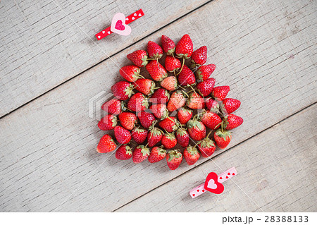 Red strawberry on wooden. 28388133