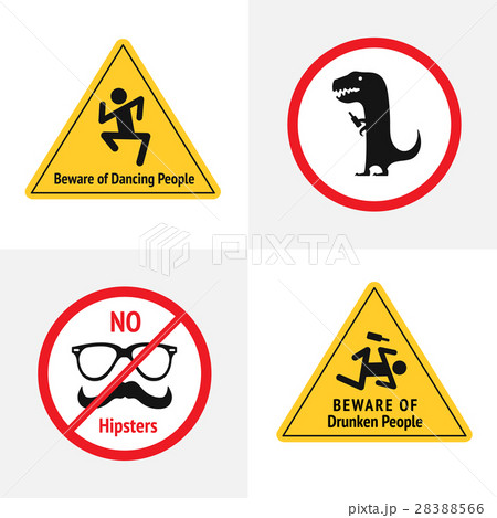 Vector set of the funny road signs for bar のイラスト素材 [28388566] - PIXTA