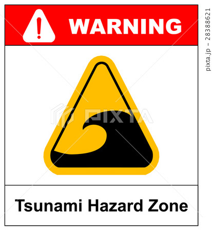 Tsunami hazard sign 28388621
