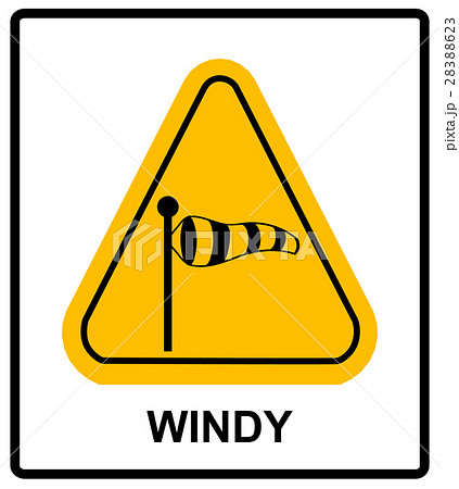 Vector triangle traffic sign for strong wind Vector triangle traffic sign for strong wind 28388623