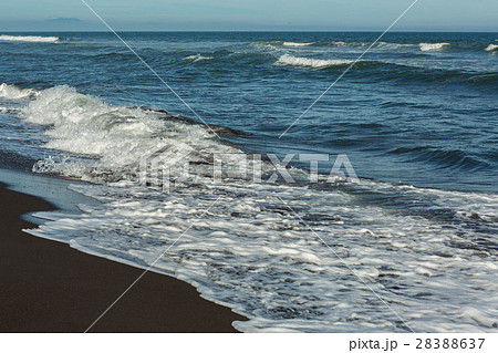 Khalaktyrsky beach with black sand. Pacific Ocean 28388637