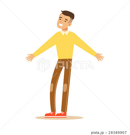 Ma In Yellow Sweater Overwhelmed With Happiness 28389907