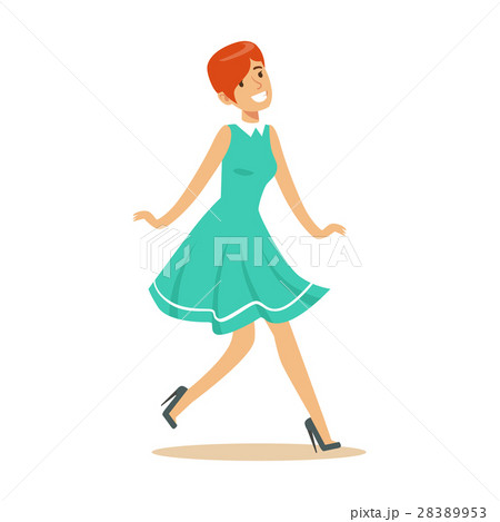 Girl In Blue Dress Overwhelmed With Happiness And 28389953