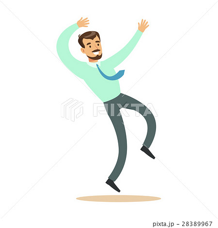 Man In Shirt And Tie Overwhelmed With Happiness 28389967