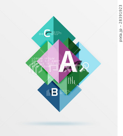 Overlapping square infographics 28391923