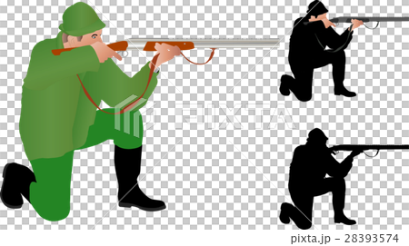 hunter illustration and silhouette 28393574