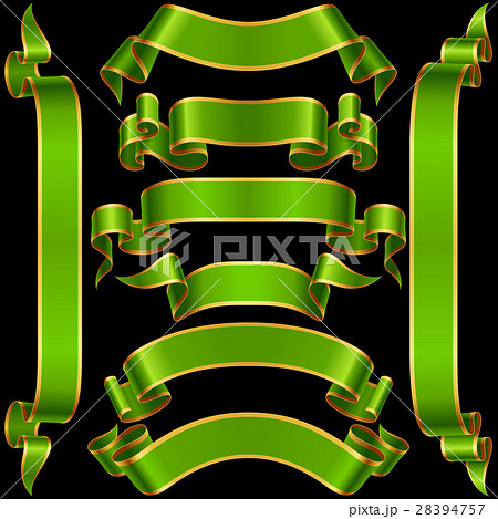 Vector set of Green Banner Ribbon Vector set of Green Banner Ribbon 28394757