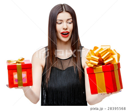 Attractive woman with gift box 28395568