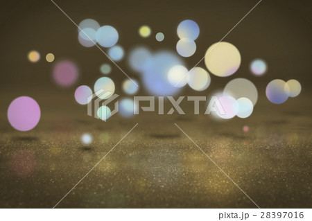 Bokeh circle colorful floating on the surface gold 28397016