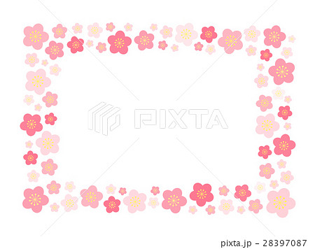 桃の花フレームのイラスト素材 28397087 Pixta