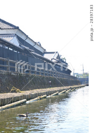 巴波川沿いに建ち並ぶ「蔵屋敷」（栃木県栃木市） 28397183