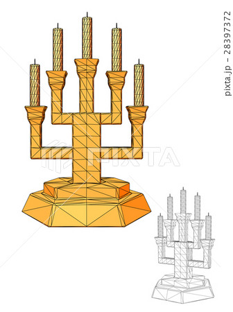 Menorah. Seven branched candlestick 28397372
