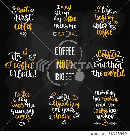 Modern calligraphy style coffee phrase big set. Modern calligraphy style coffee phrase big set. 28398940