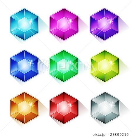 Gems Crystal And Diamonds Iconsのイラスト素材