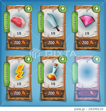 Booster And Resources Wood Panels For Ui Game 28399220