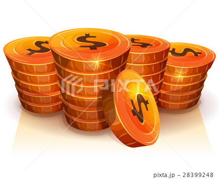 Stack Of Dollar Coins For Game Ui 28399248