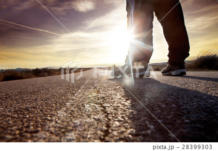 man on the road man on the road 28399303
