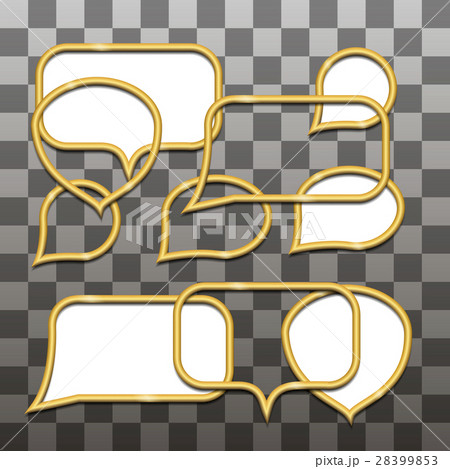 Design elements - set of gold 3D wire frame 28399853