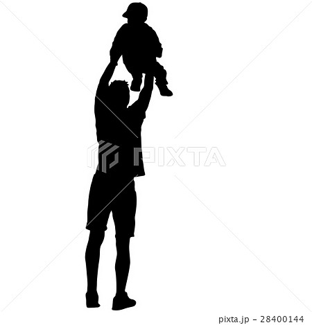 Silhouette of happy family on a white background. Silhouette of happy family on a white background. 28400144