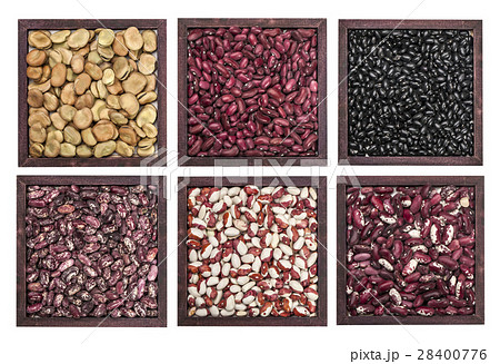 Multicolored beans in bowl 28400776