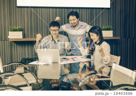 Group Of Asian Business people with casual suit working with happy action in the modern meeting room, business group concept Group Of Asian Business people with casual suit working with happy action in the modern meeting room, business group concept 28403886
