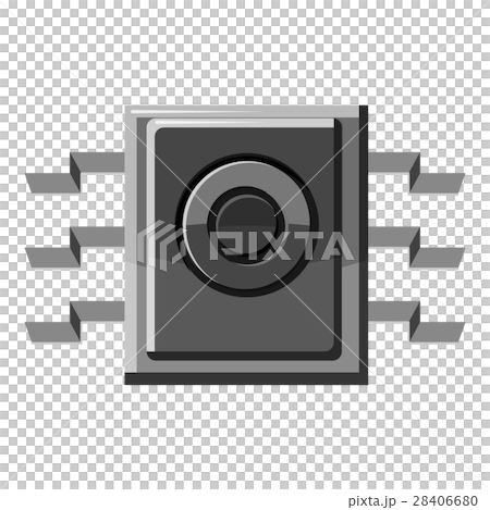 Spy microchip icon, gray monochrome style Spy microchip icon, gray monochrome style 28406680