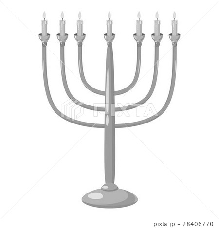 Menorah icon, gray monochrome style 28406770