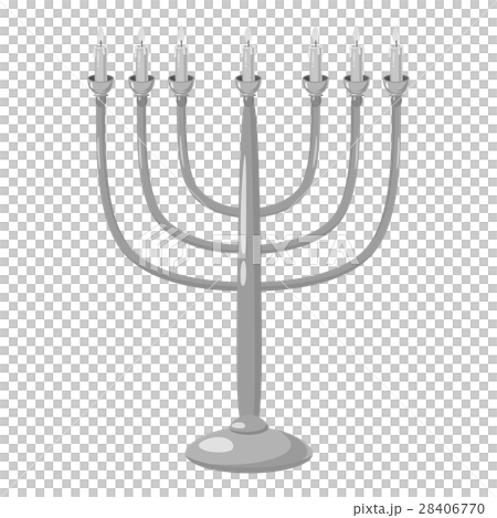 Menorah icon, gray monochrome style 28406770