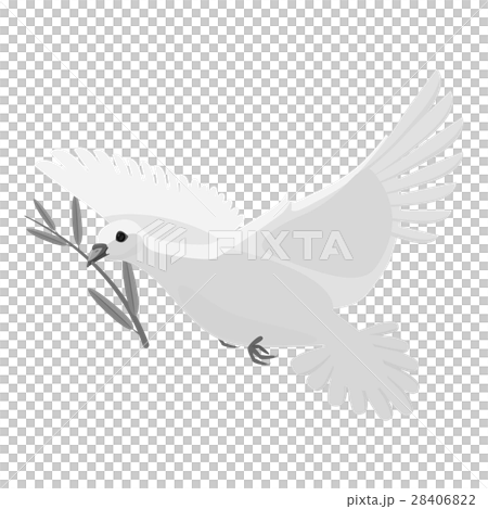 Dove icon, gray monochrome style Dove icon, gray monochrome style 28406822