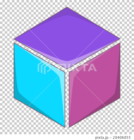 Colorful cube icon, cartoon style Colorful cube icon, cartoon style 28406855