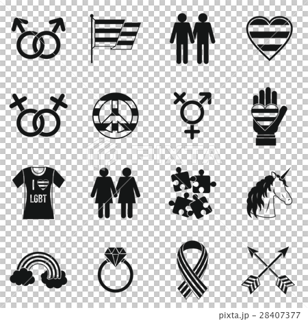 Lgbt icons set, simple style 28407377
