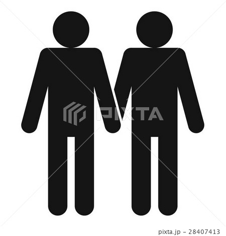 Two men gay icon, simple style 28407413