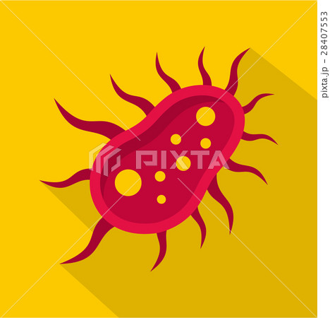 Bacteria centipede icon, flat style Bacteria centipede icon, flat style 28407553