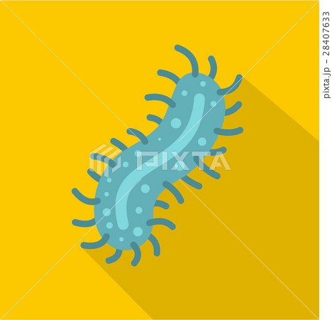 Cell of dangerous virus icon, flat style 28407633